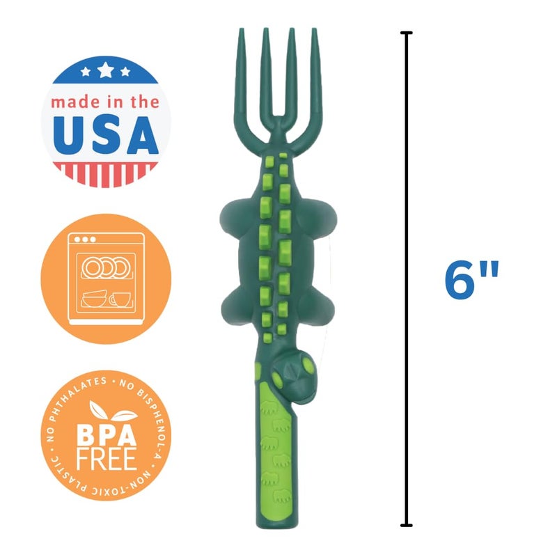 Constructive Eating - Toddler Dinosaur Utensils Made in USA - Silverware for Toddlers - Utensils for Kids - Constructive Eating Utensil Set - Image 3